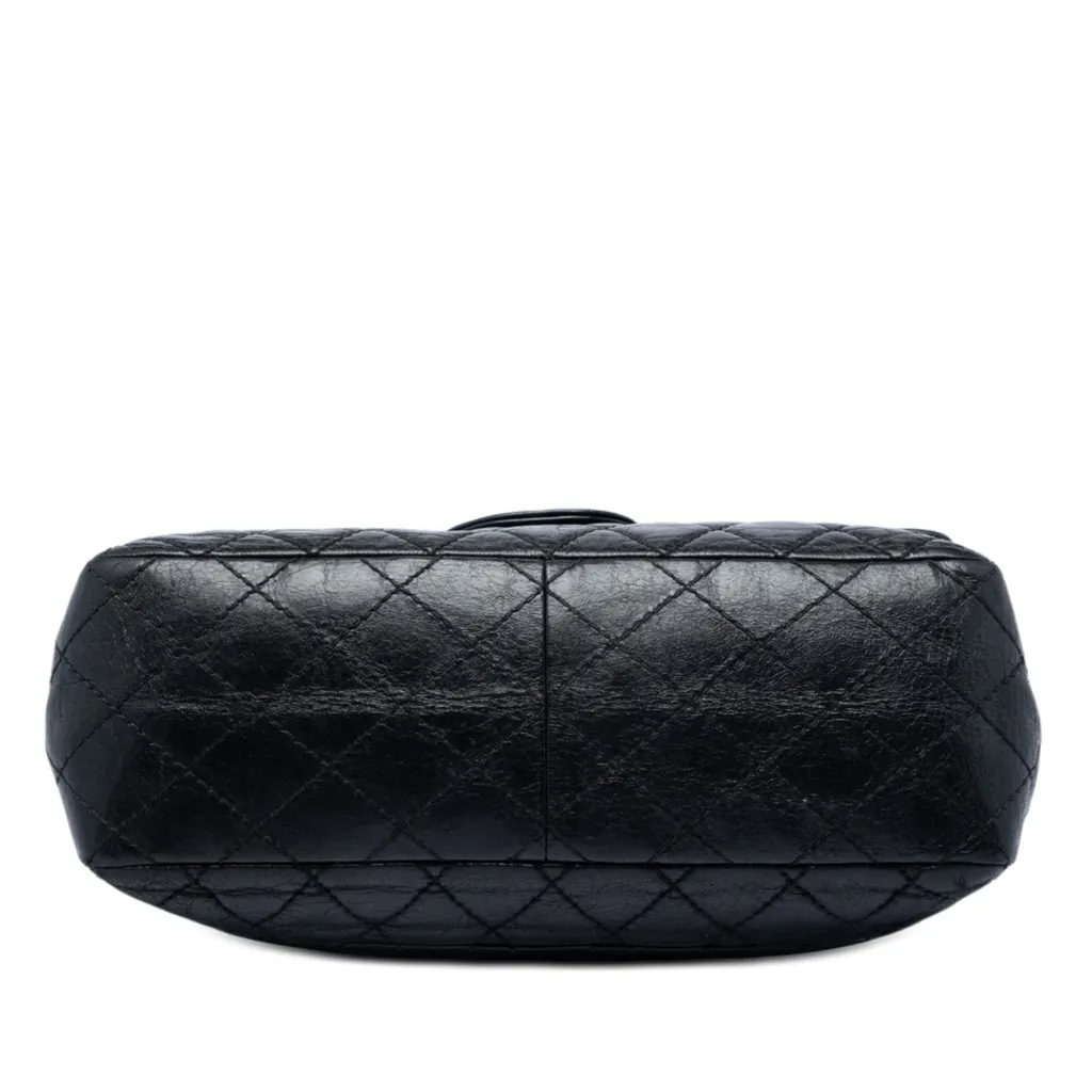 Chanel Quilted Aged Calfskin Reissue 2.55 Double Flap 227 Black Leather Very good - Inside View