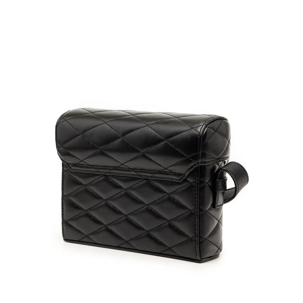 Saint Laurent Quilted Lambskin Monogram June Box Bag Black Leather Very good - Back View