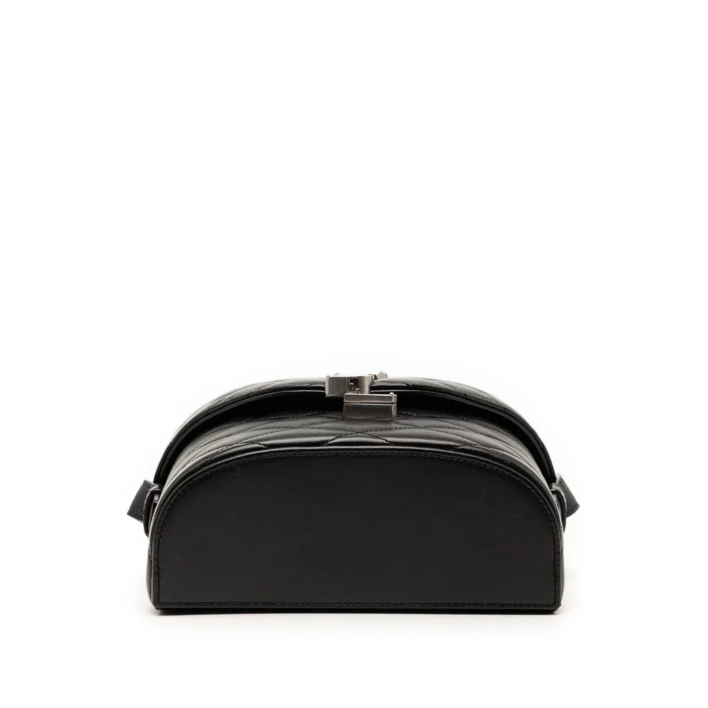 Saint Laurent Quilted Lambskin Monogram June Box Bag Black Leather Very good - Inside View