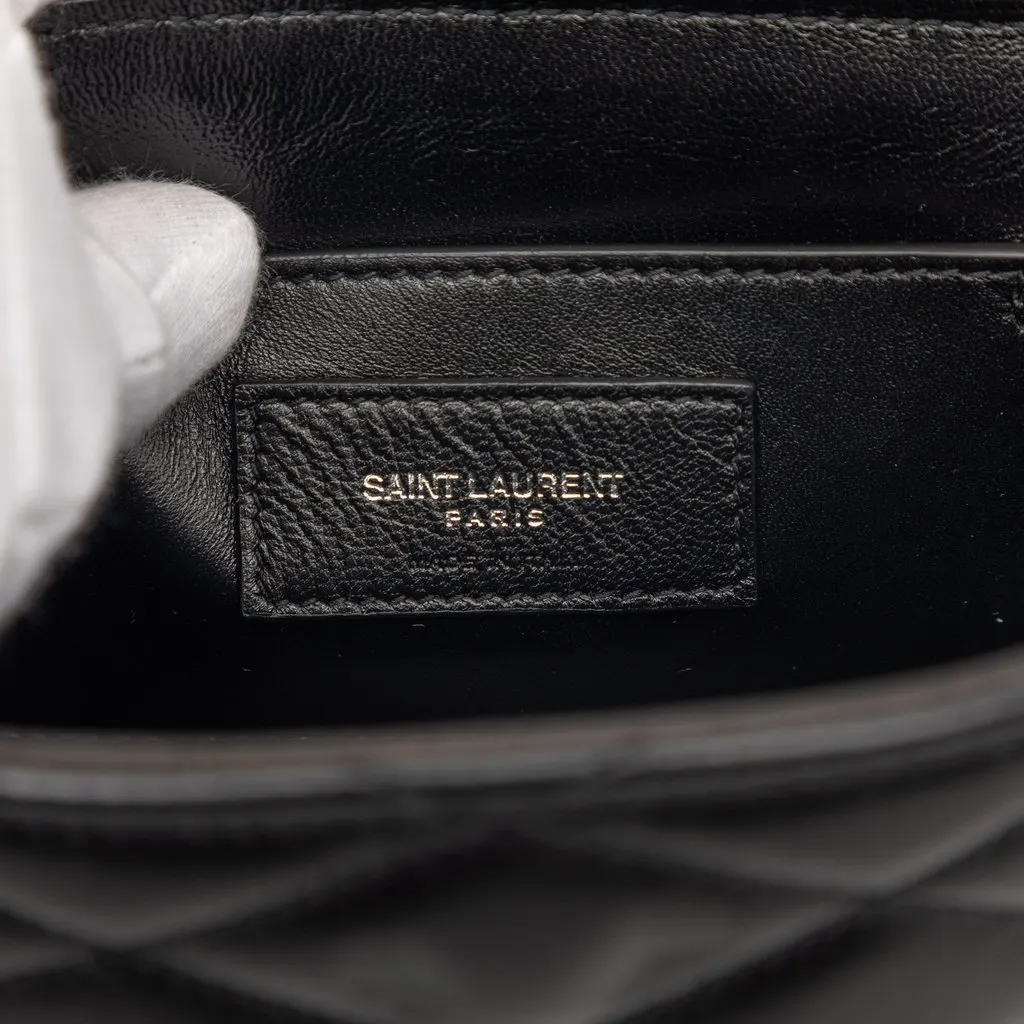 Saint Laurent Quilted Lambskin Monogram June Box Bag Black Leather Very good - Box View