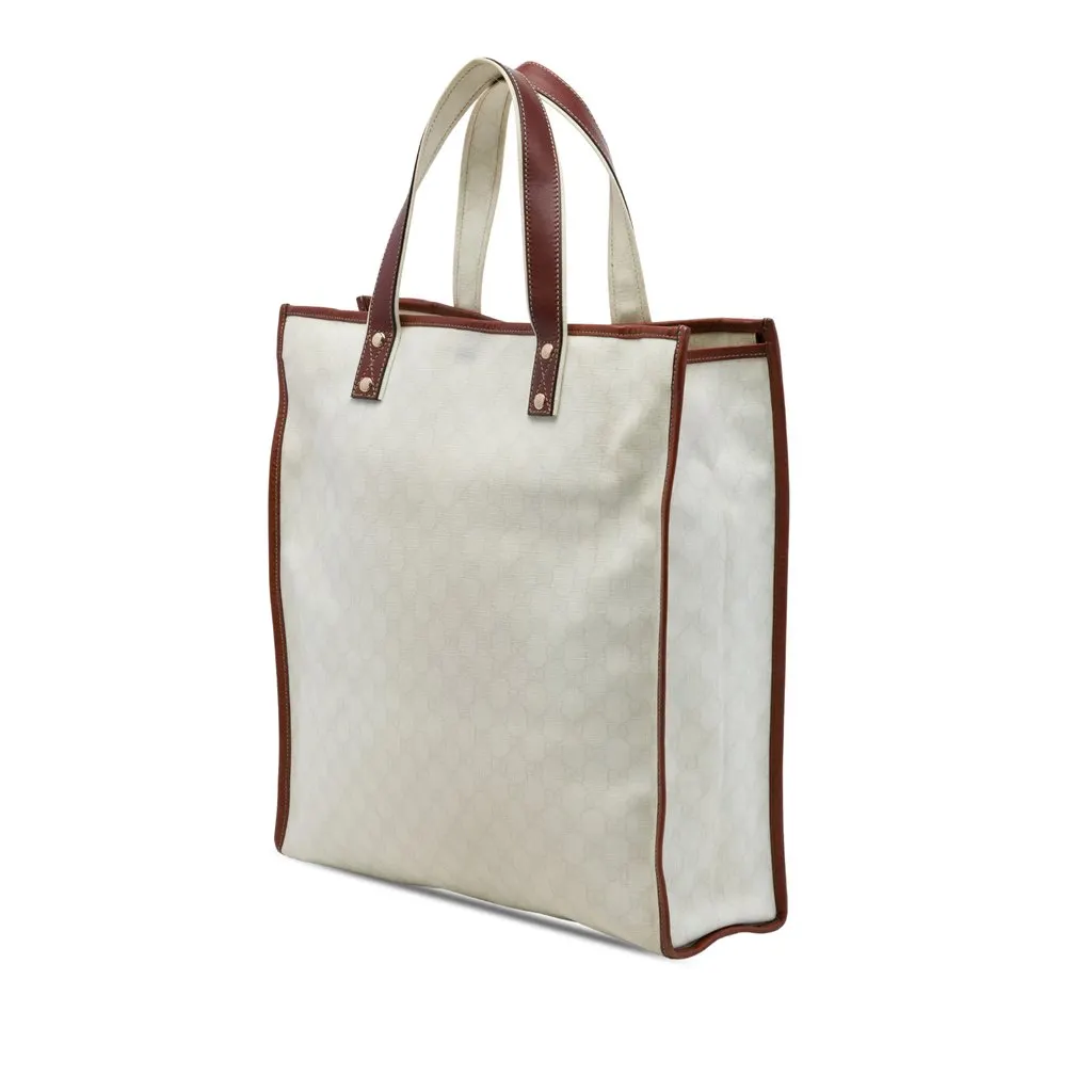 Gucci GG Supreme Web Tote White Canvas Very good - Back View