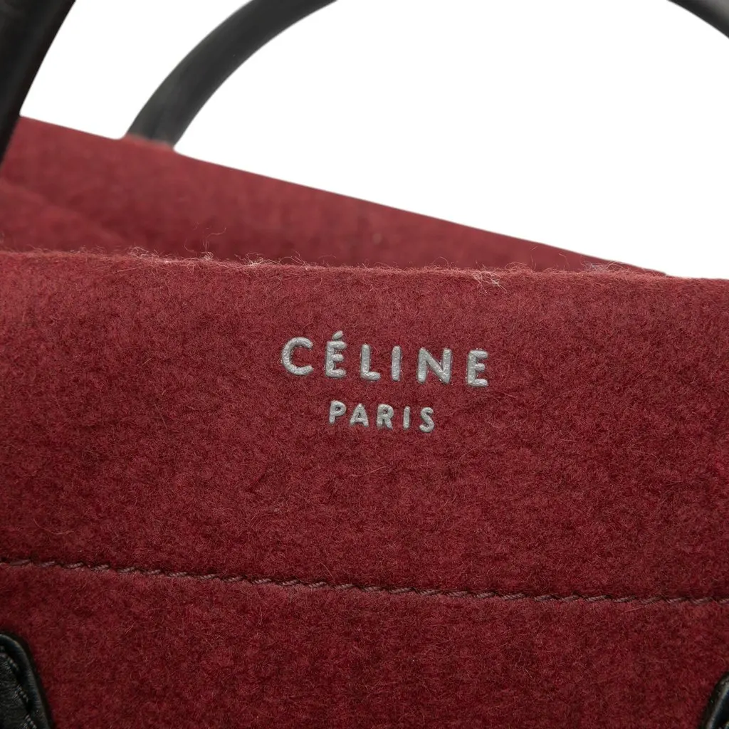 Celine Medium Felt Phantom Luggage Tote Red Very good - Box View