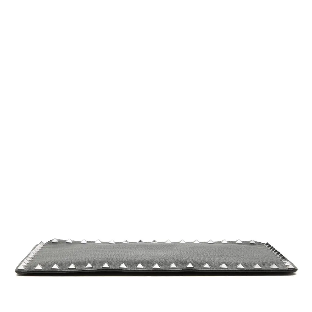 Valentino Grained Calfskin Rockstud Clutch Black Leather Very good - Inside View