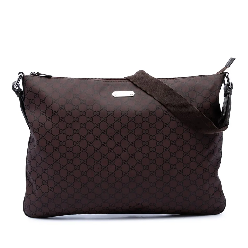 Gucci GG Nylon Crossbody Brown Very good - Front View
