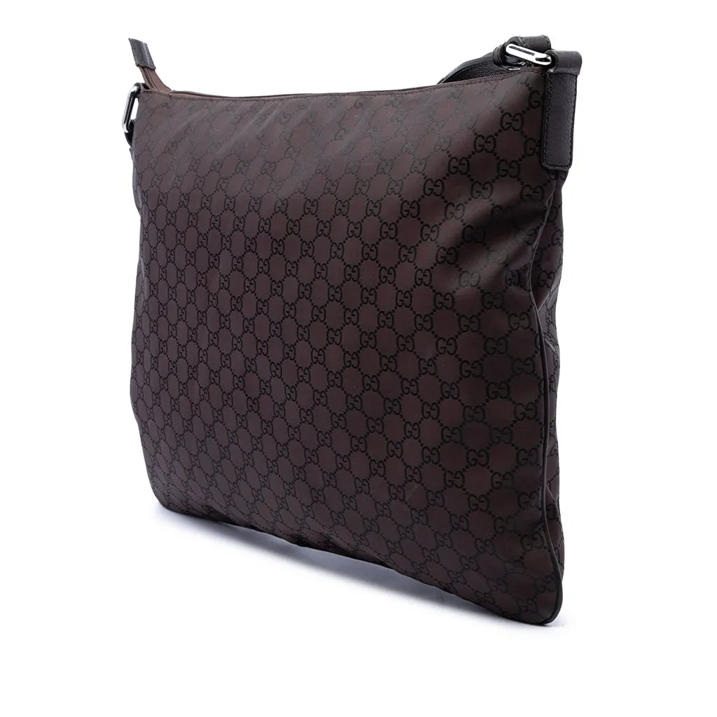Gucci GG Nylon Crossbody Brown Very good - Back View