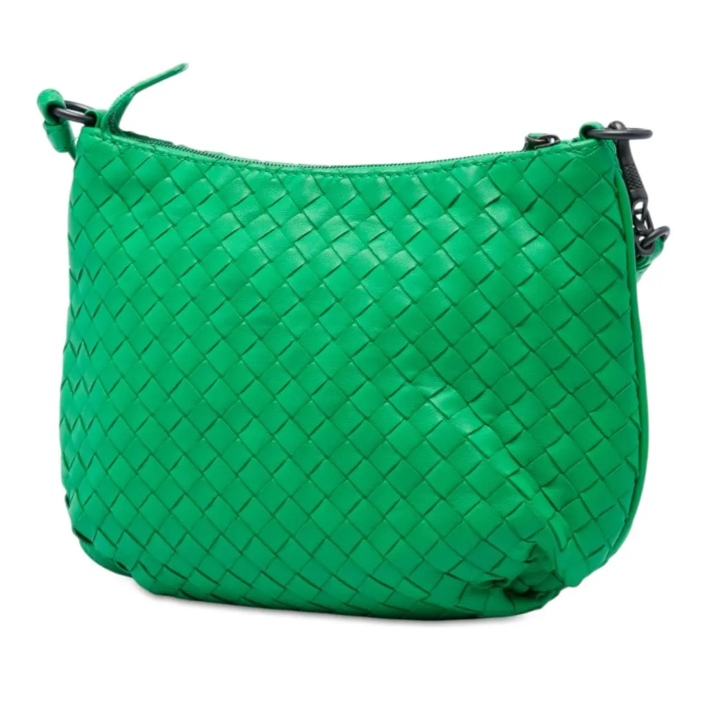 Bottega Veneta Nappa Intrecciato Shoulder Bag Green Leather Good - Back View