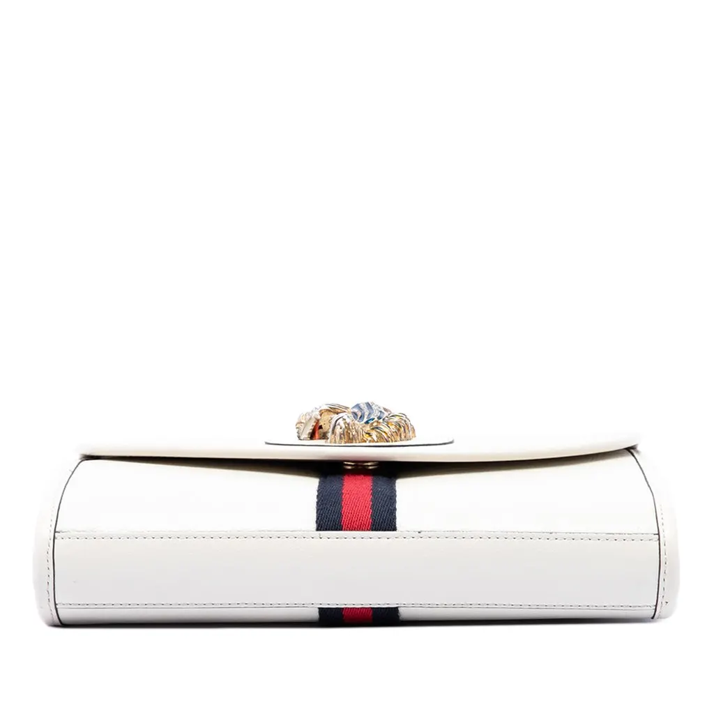 Gucci Small Leather Rajah Web Chain Satchel White Leather Very good - Inside View