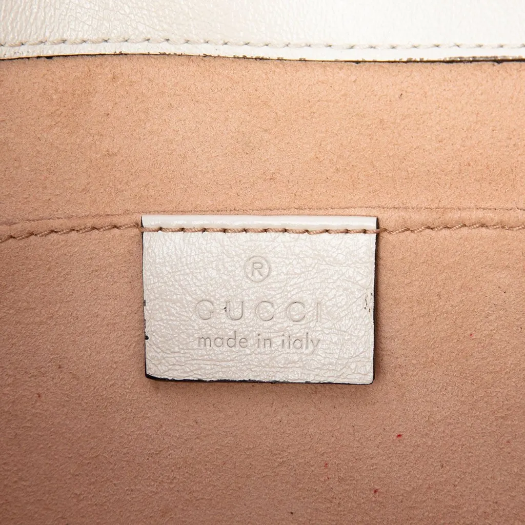Gucci Small Leather Rajah Web Chain Satchel White Leather Very good - Box View