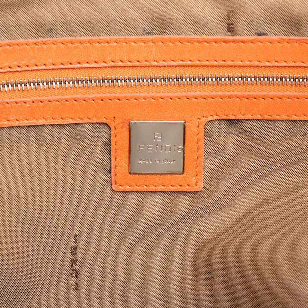Fendi Medium Raffia Roll Tote Orange Rattan Good - Box View