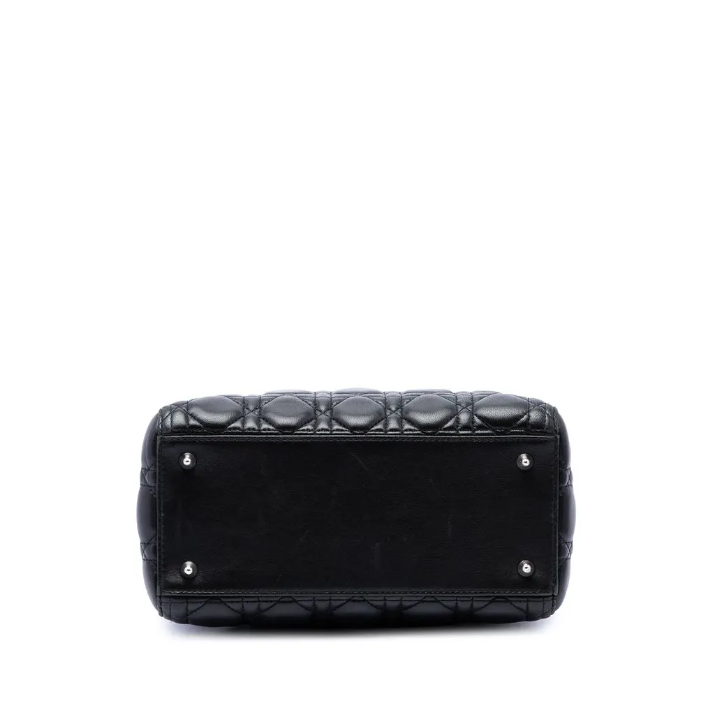 Dior Medium Lambskin Cannage Lady Dior Black Leather Very good - Inside View