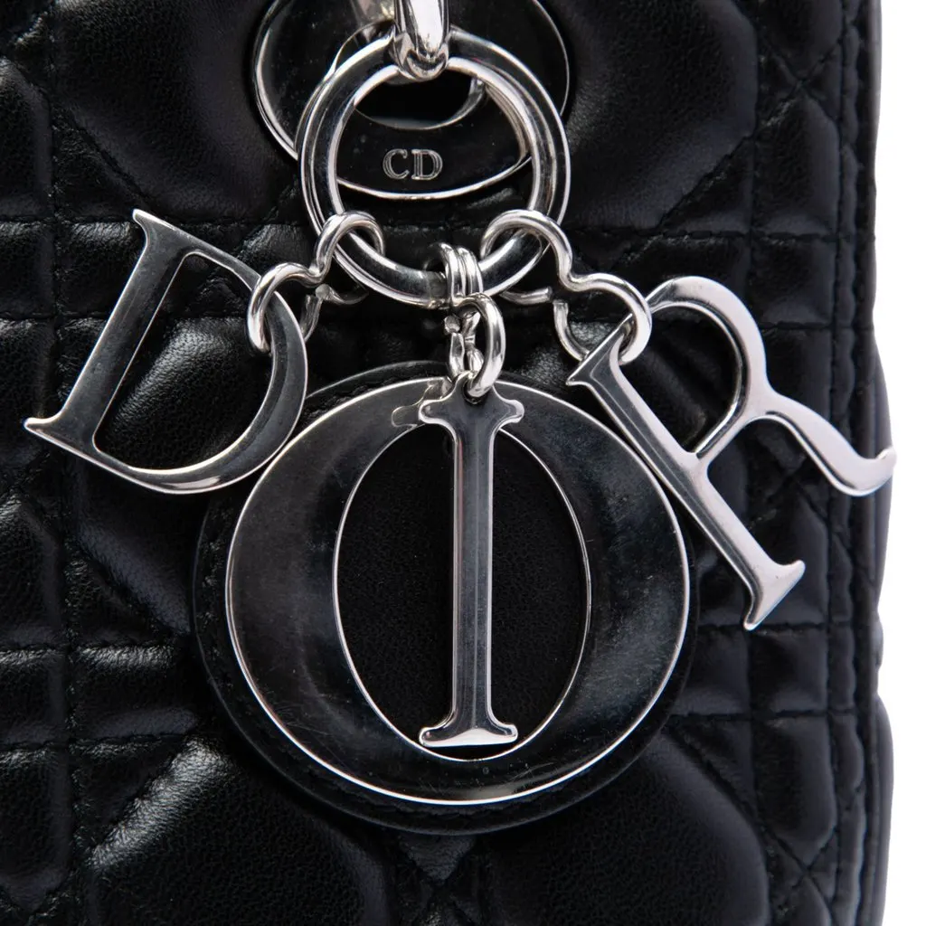 Dior Medium Lambskin Cannage Lady Dior Black Leather Very good - Box View