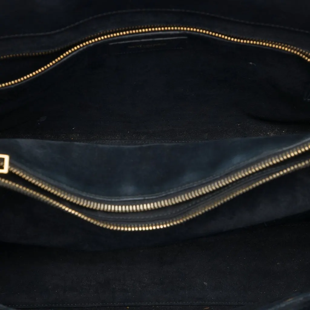 Saint Laurent Medium Leather Sac De Jour Satchel Black Leather Very good - Model View