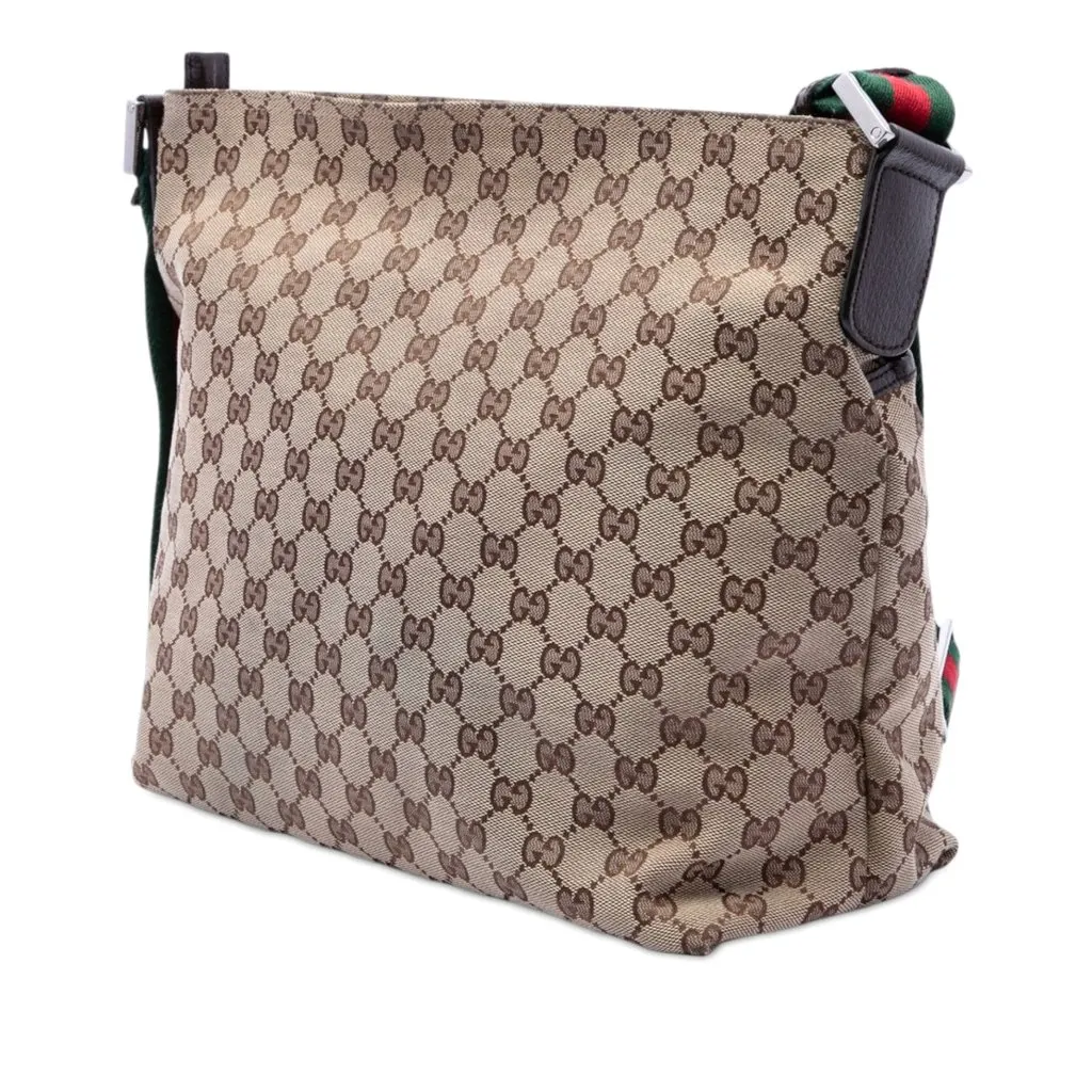 Gucci GG Canvas Web Crossbody Beige Canvas Very good - Back View