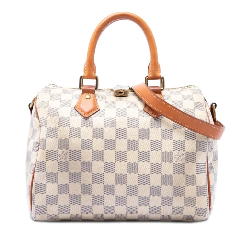 Louis Vuitton Damier Azur Speedy Bandouliere 25 White Very good - Front View