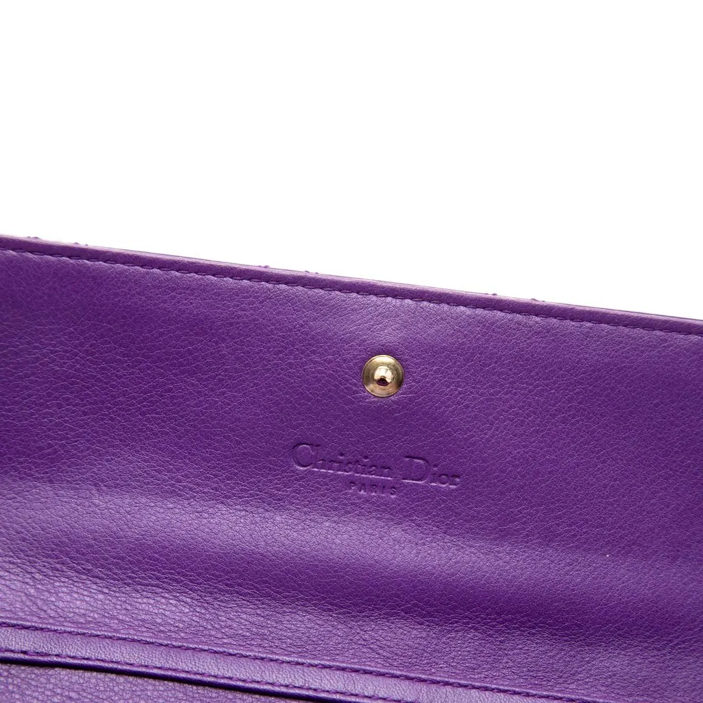 Dior Patent Cannage Lady Dior Wallet On Chain Purple Leather Very good - Box View