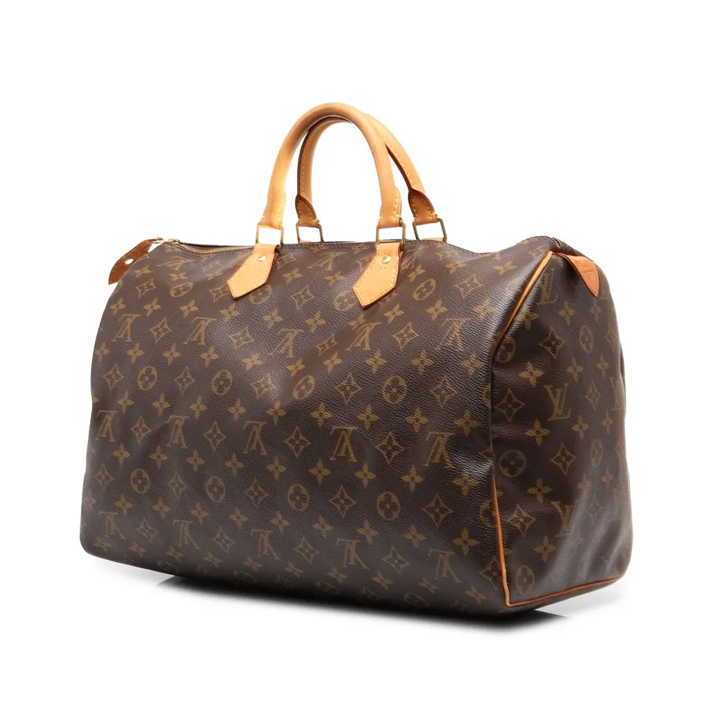 Louis Vuitton Monogram Speedy 40 Brown Canvas Good - Back View