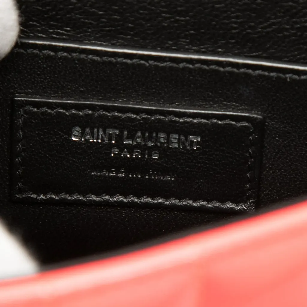 Saint Laurent Small Patent Monogram Vicky Chain Bag Orange Leather Very good - Box View