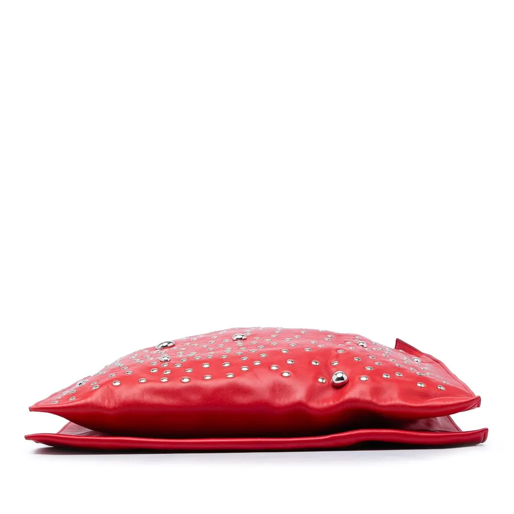 Celine Studded Lambskin Cabas Tote Red Leather Very good - Inside View