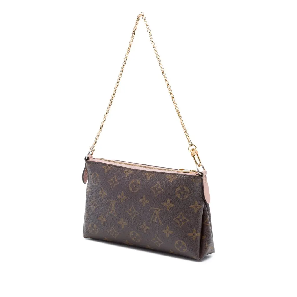 Louis Vuitton Monogram Pallas Clutch Brown Canvas Very good - Back View