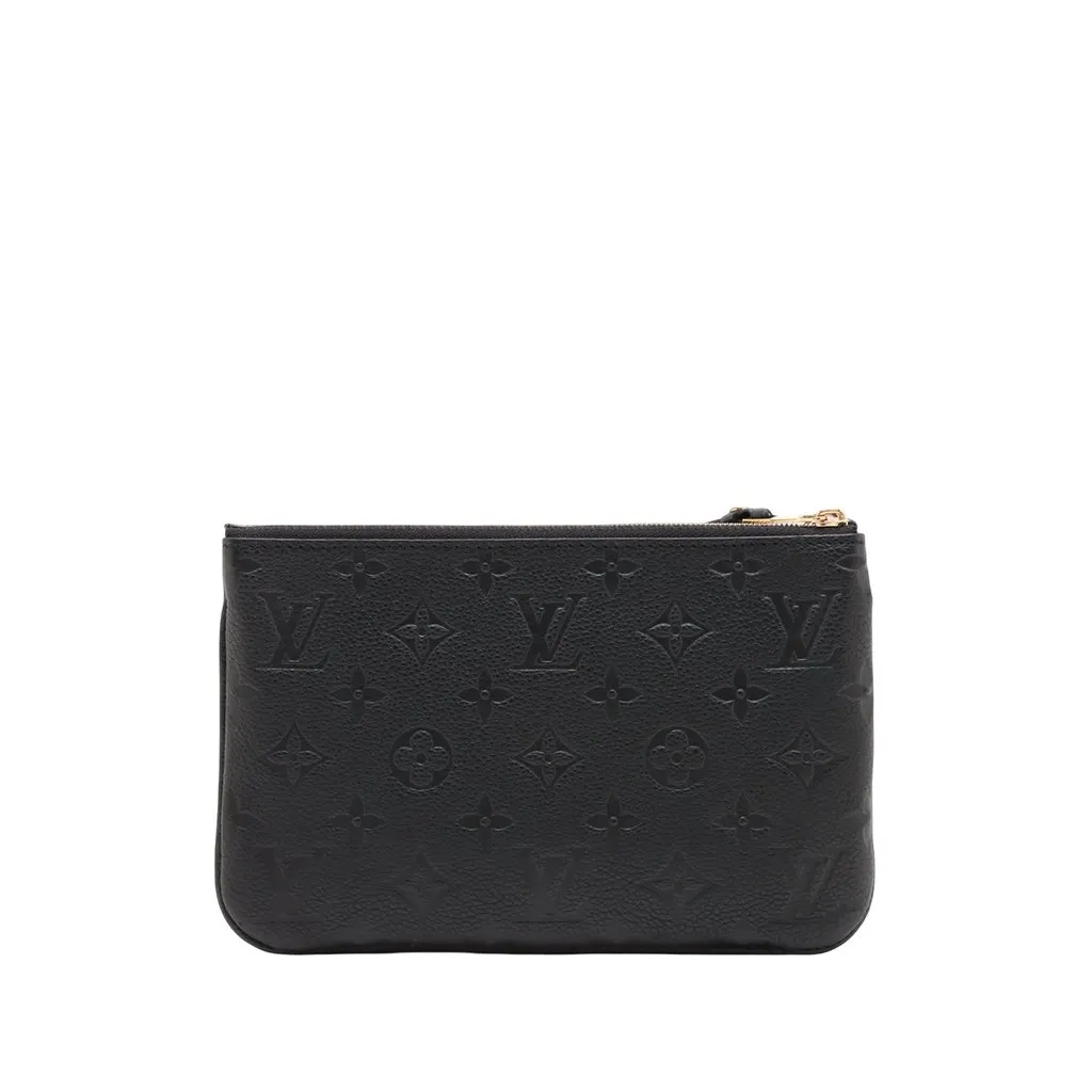 Louis Vuitton Monogram Empreinte Double Zip Pochette Black Leather Very good - Back View