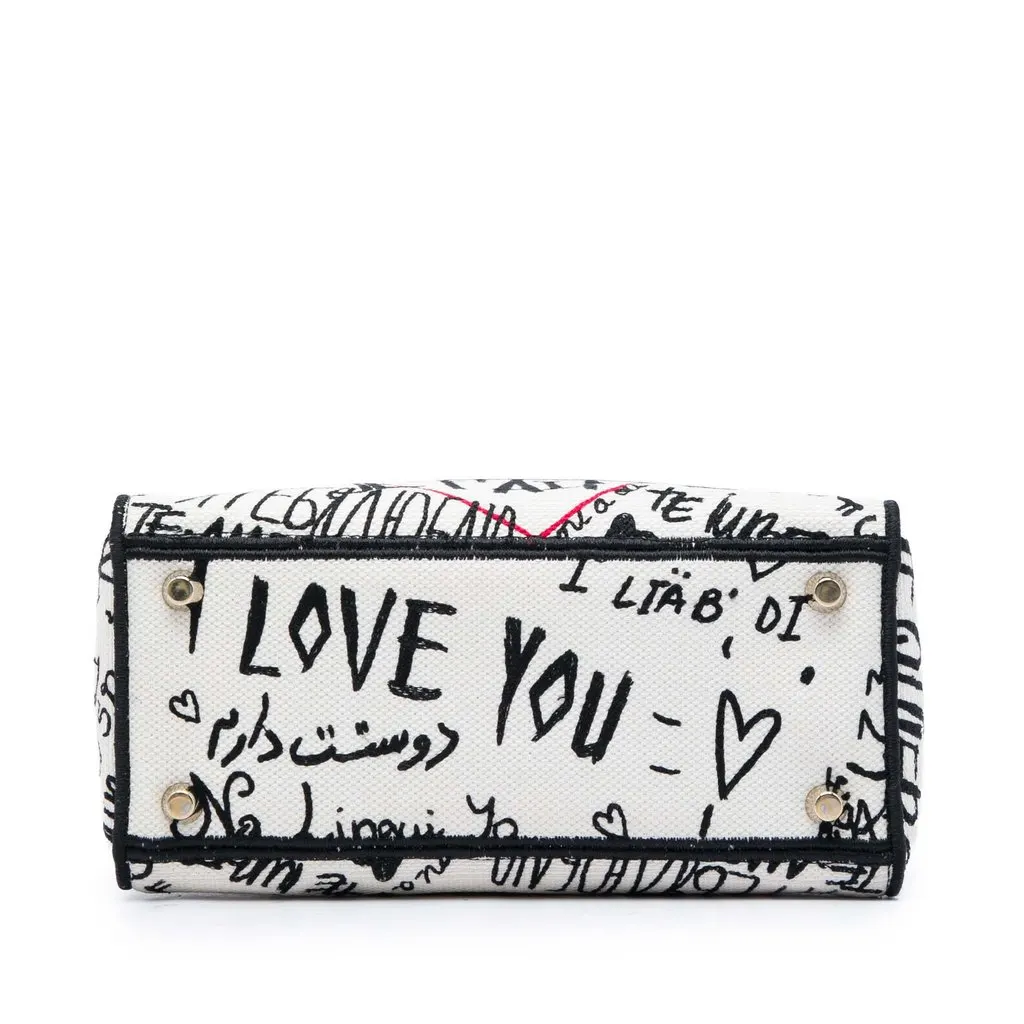 Dior DiorAmour Medium Embroidered Canvas Graffiti Lady D Lite White Very good - Inside View