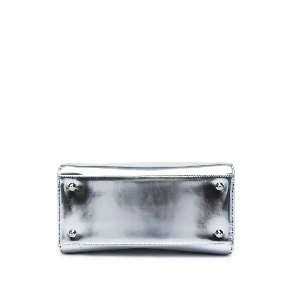 Dior Medium Metallic Patent Lady Dior Silver Leather Very good - Inside View