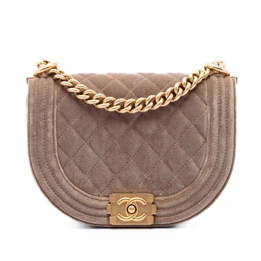 Chanel Small Quilted Velvet Boy Messenger Bag