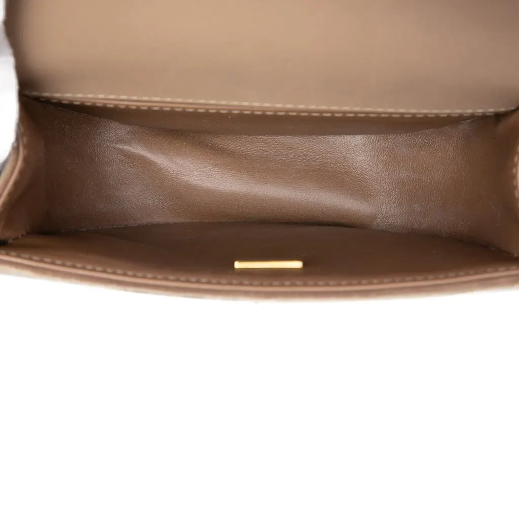Chanel Small Quilted Velvet Boy Messenger Bag Brown Very good - Model View