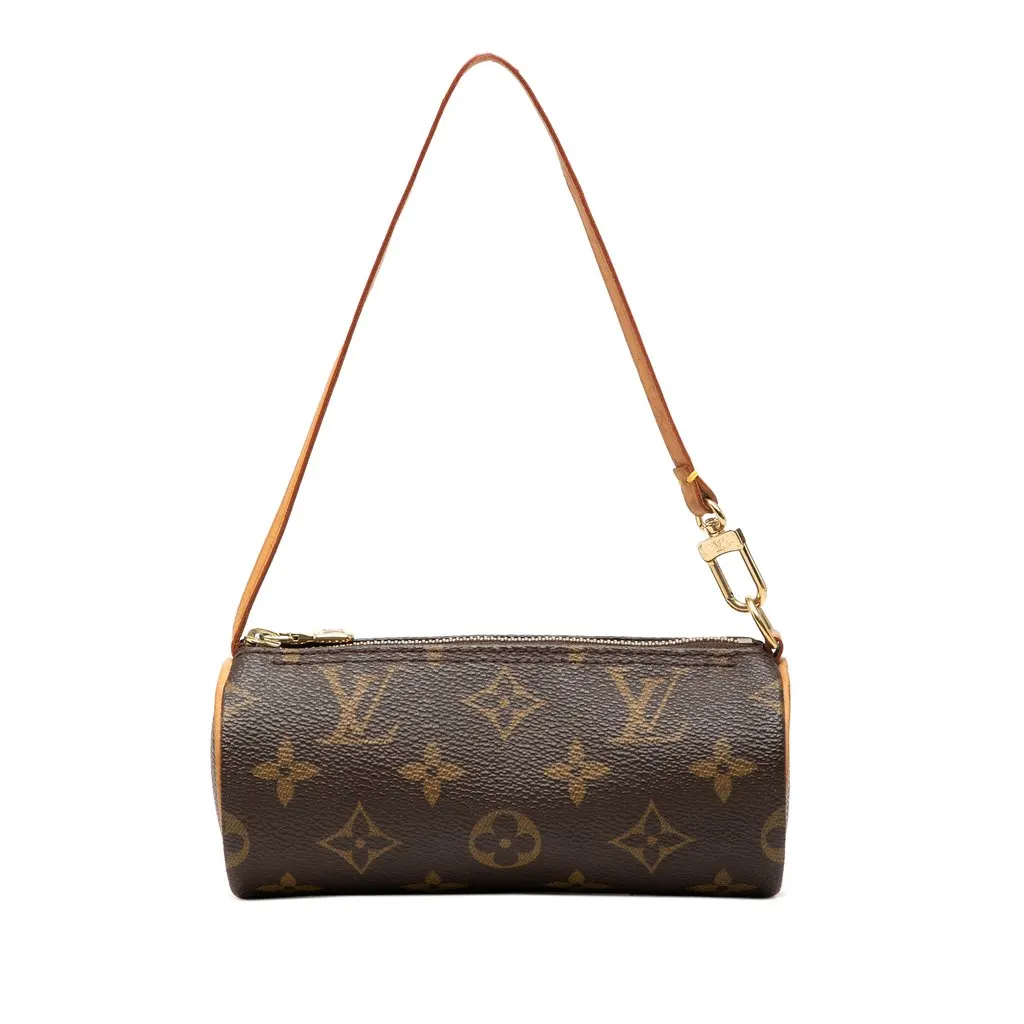 Louis Vuitton Monogram Papillon Pochette Brown Canvas Good - Front View