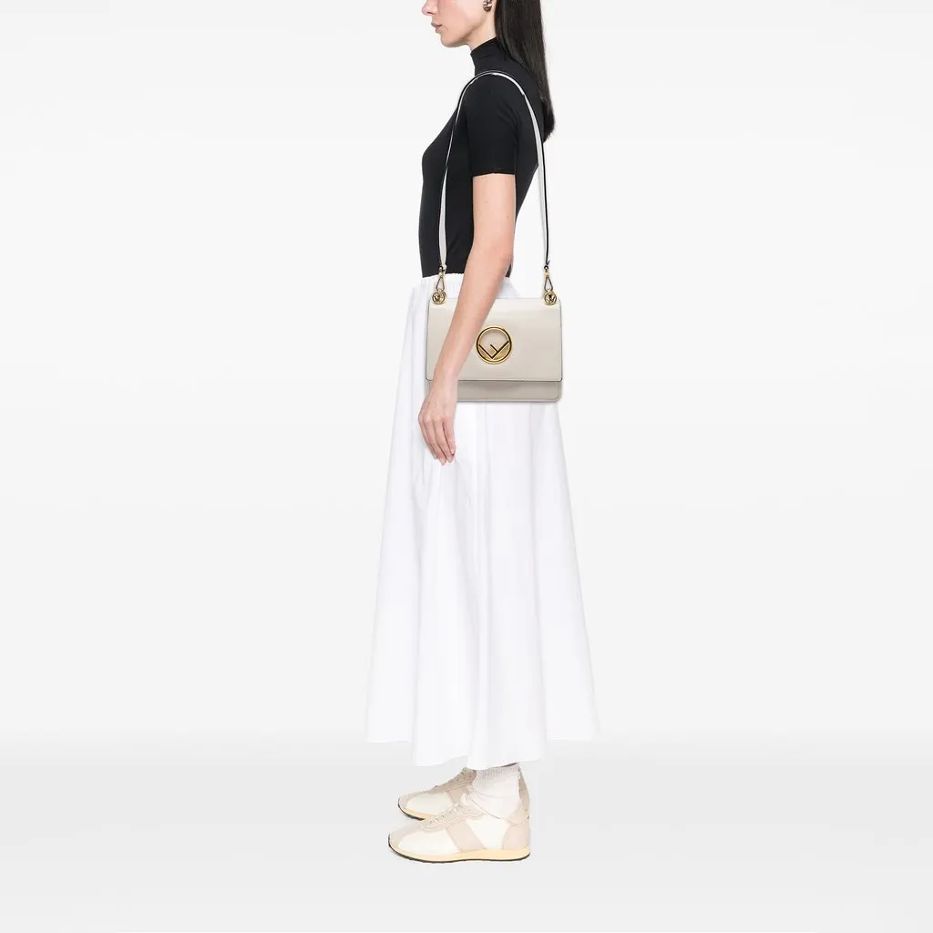 Fendi Smooth Leather Kan I F Satchel White Leather Very good - Box View