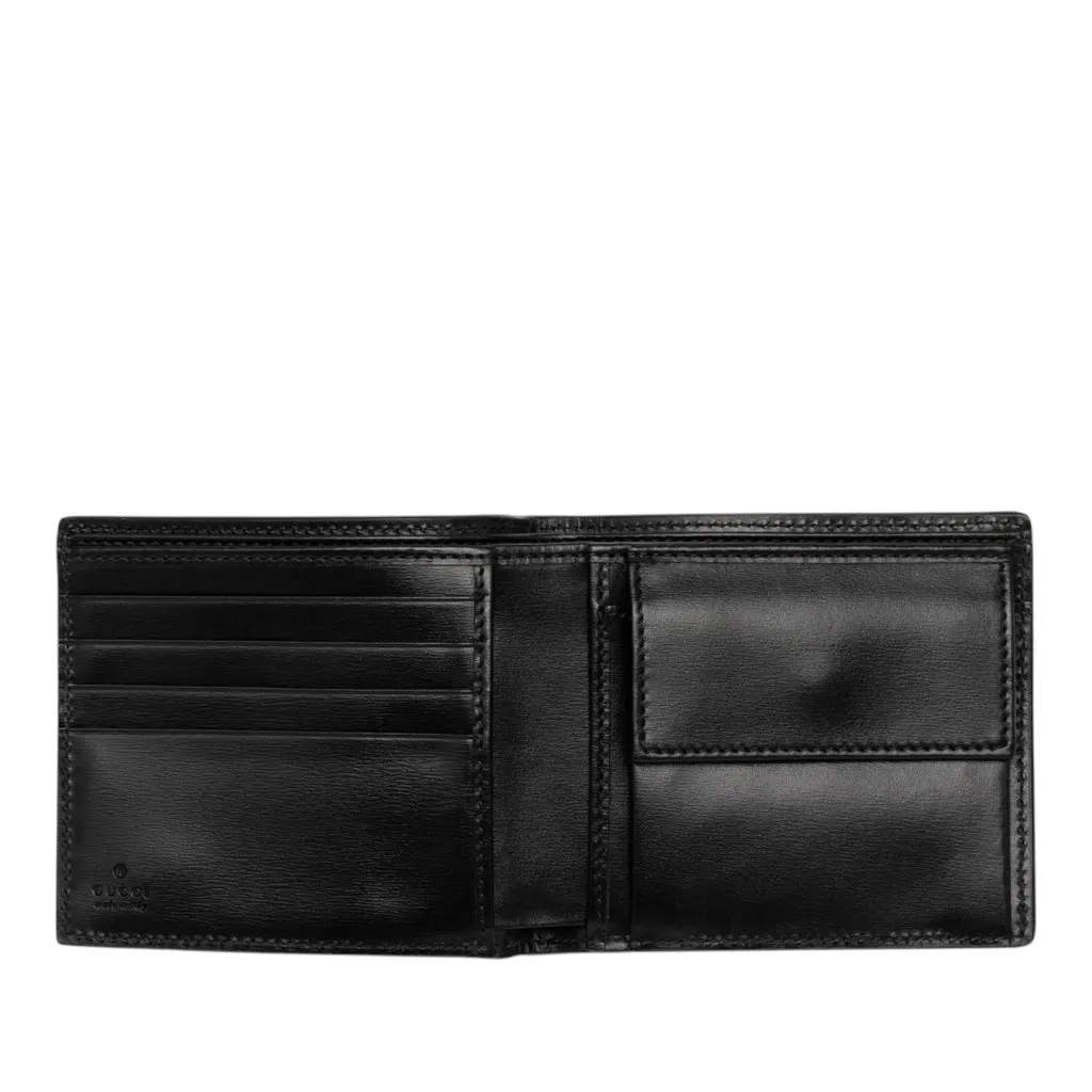 Gucci GG Marmont Calfskin Bifold Small Wallet Black Leather Very good - Model View