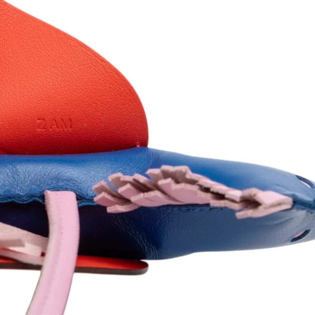Hermès Milo Lambskin and Swift Grigri Rodeo Pegase Bag Charm PM Blue Leather Very good - Model View