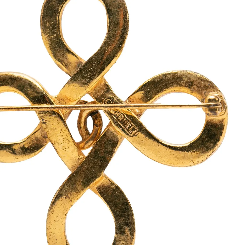 Chanel CC Gold Plated Infinity Knot Pin Brooch Gold Metal Very good - Inside View