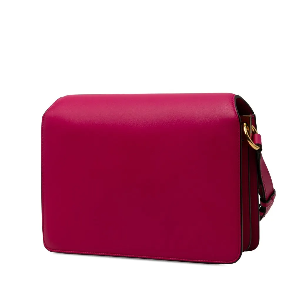Salvatore Ferragamo Calfskin Gancini Joanne Crossbody Pink Leather Very good - Back View