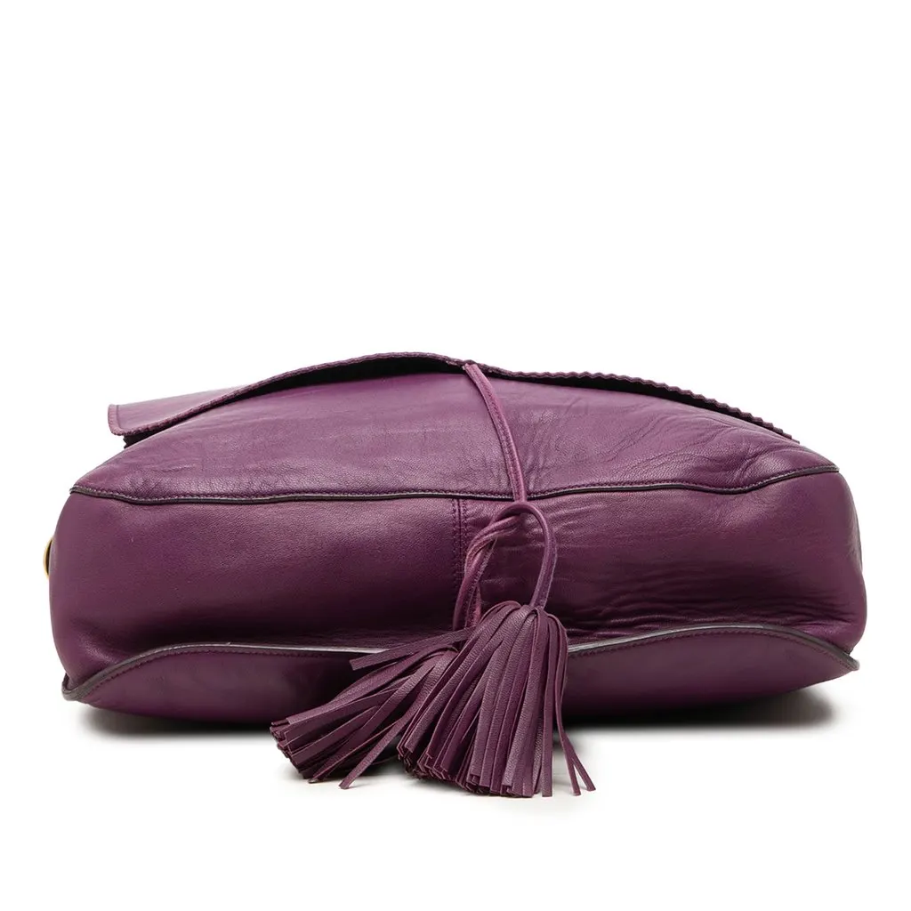 Loewe Nappa Anagram Tassel Crossbody Purple Leather Good - Inside View