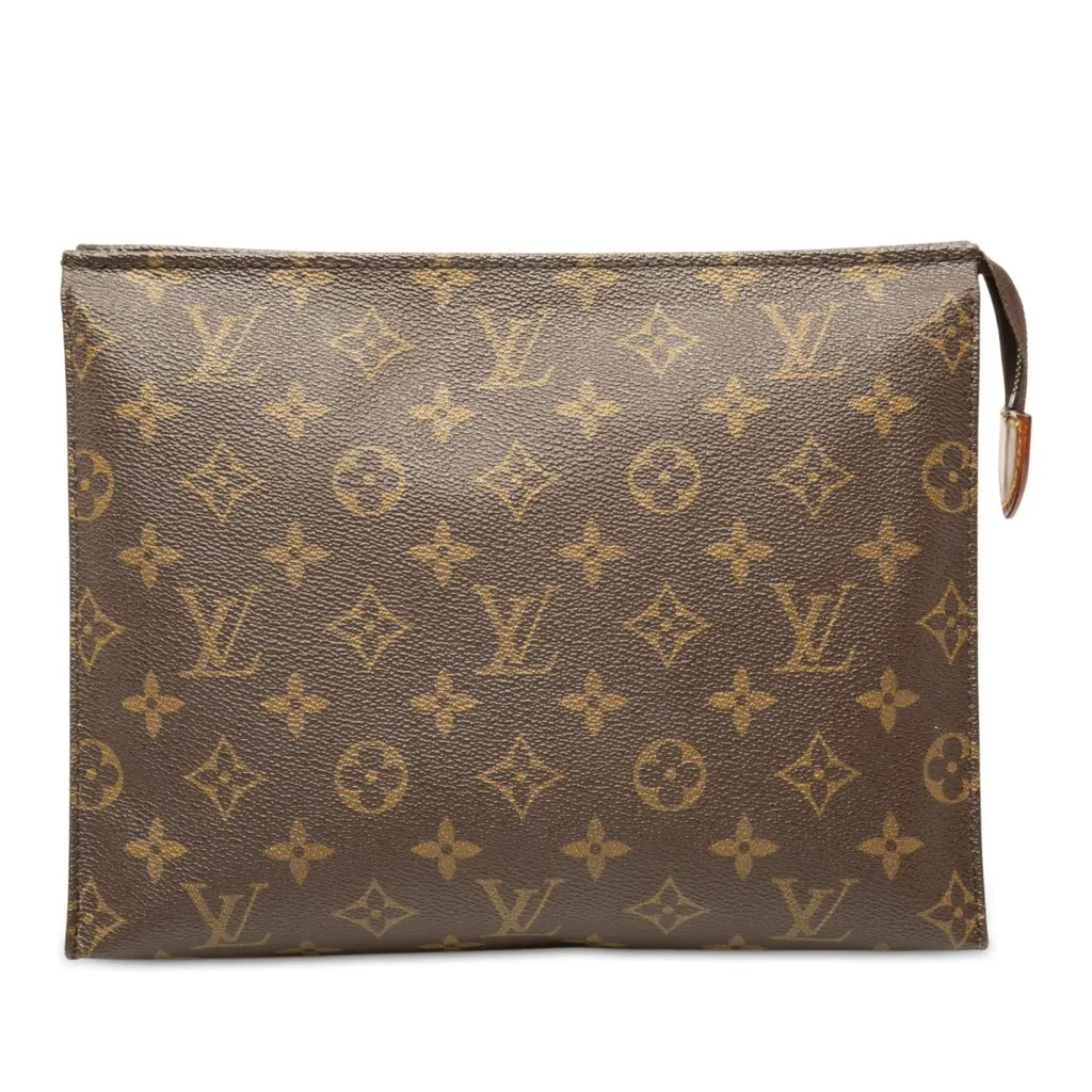 Louis Vuitton Monogram Toiletry Pouch 26 Brown Canvas Good - Front View