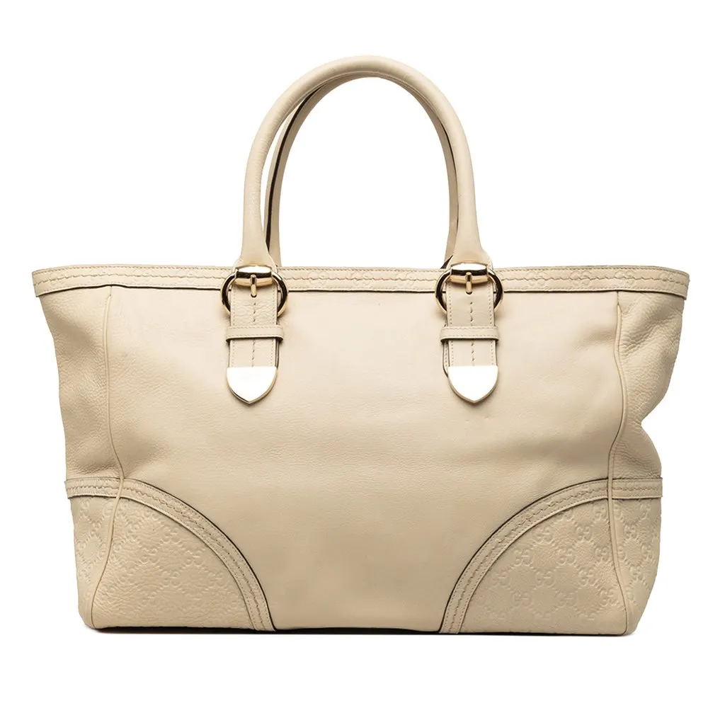 Gucci Calfskin Signoria Tote Brown Leather Very good - Front View