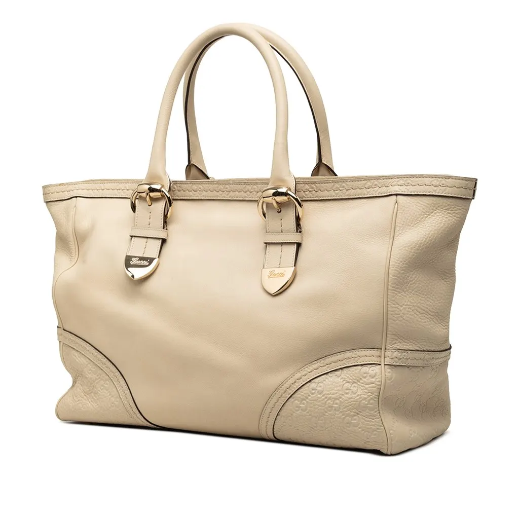 Gucci Calfskin Signoria Tote Brown Leather Very good - Back View