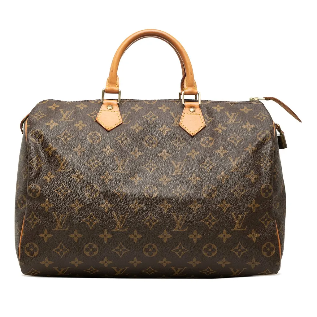 Louis Vuitton Monogram Speedy 35 Brown Good - Front View