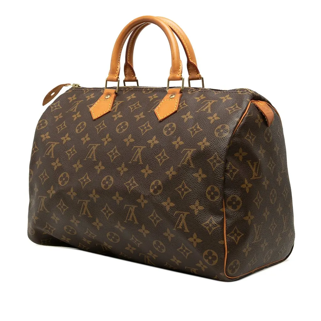 Louis Vuitton Monogram Speedy 35 Brown Good - Back View