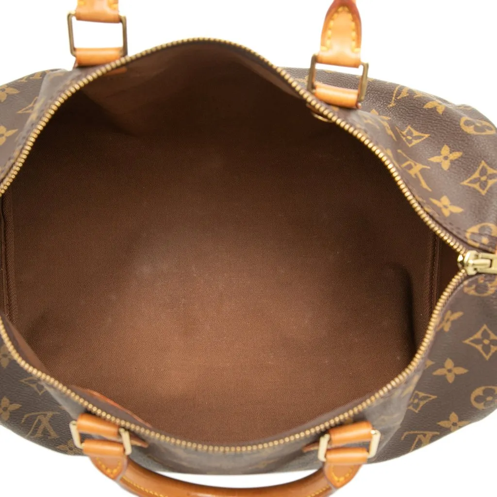Louis Vuitton Monogram Speedy 35 Brown Good - Model View