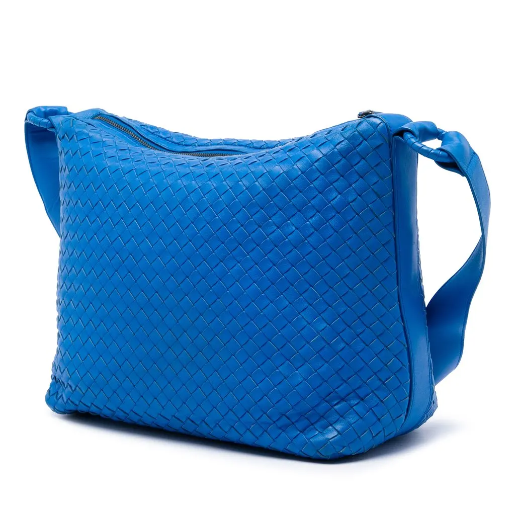 Bottega Veneta Nappa Intrecciato Shoulder Bag Blue Leather Very good - Back View