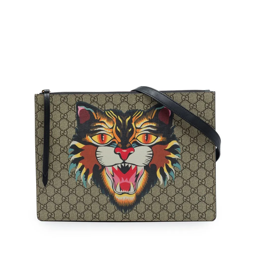 Gucci GG Supreme Angry Cat Crossbody Beige Very good - Front View