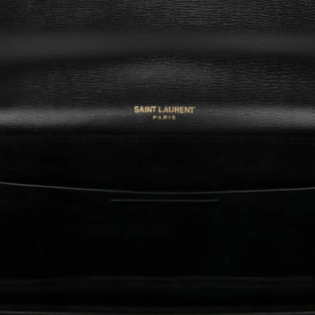 Saint Laurent Medium Calfskin and Suede Bellechasse Bag Black Leather Very good - Model View