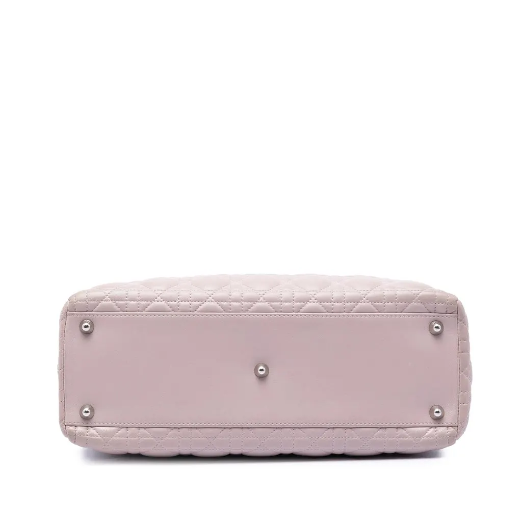 Dior Large Lambskin Cannage Lady Dior Pink Leather Very good - Inside View