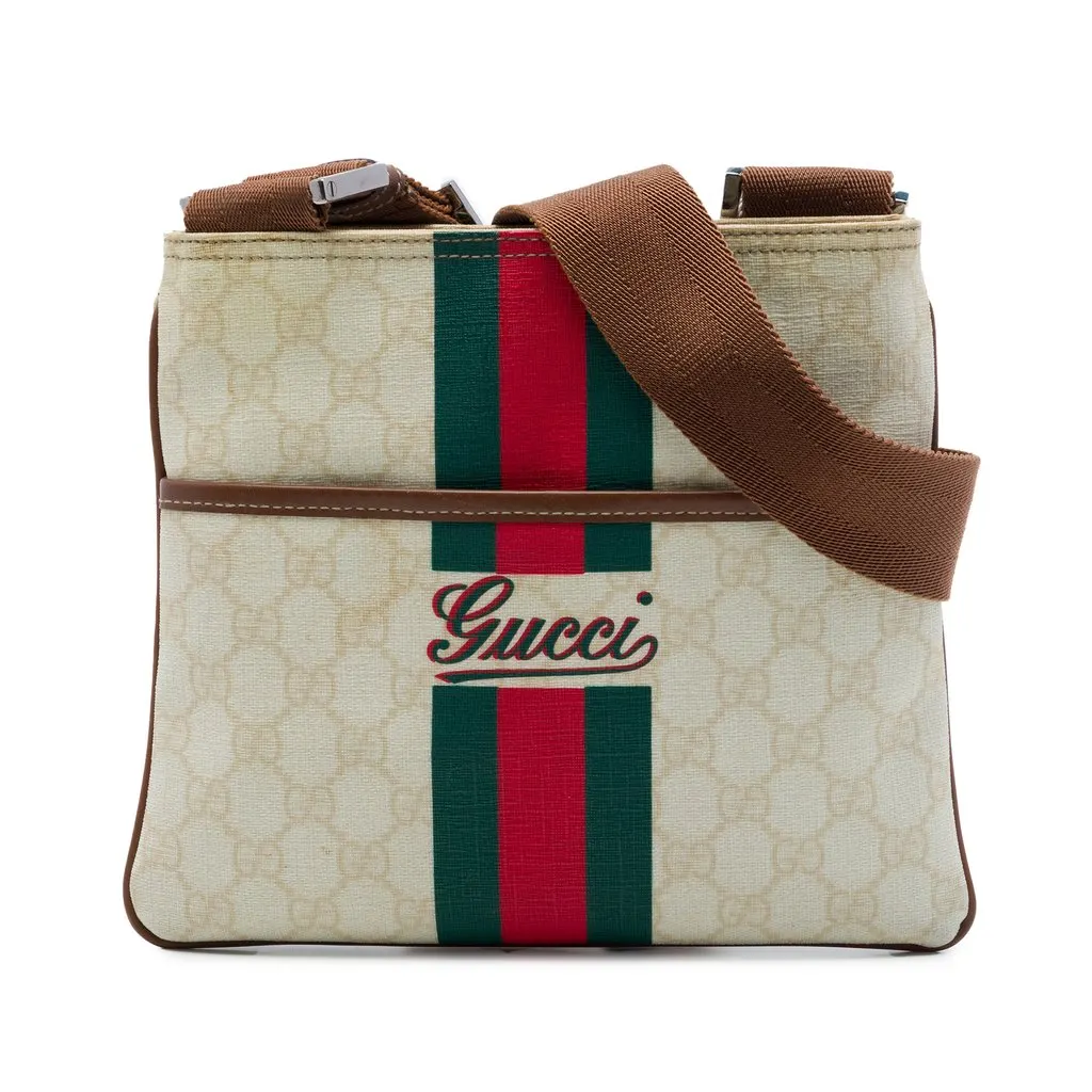 Gucci GG Supreme Web Crossbody White Very good - Front View