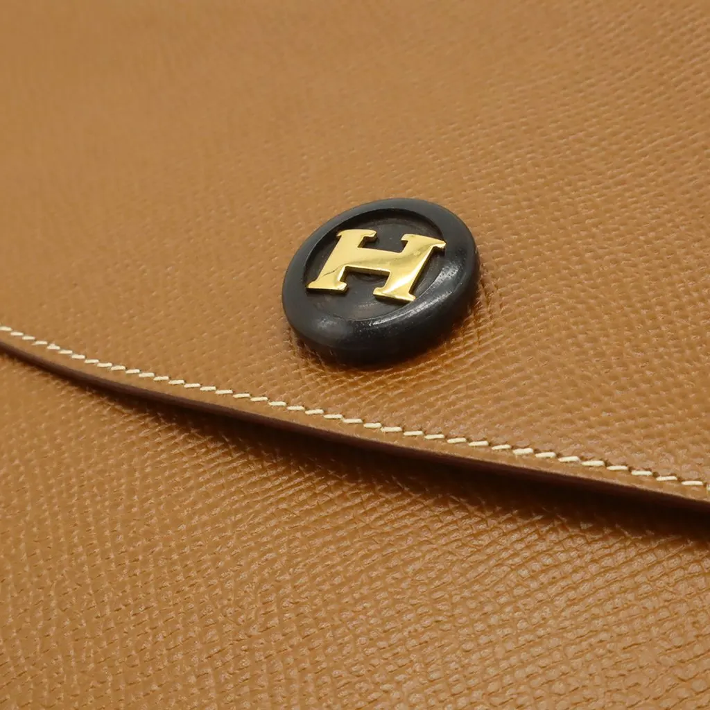 Hermès Courchevel Pochette Rio Brown Leather Very good - Model View