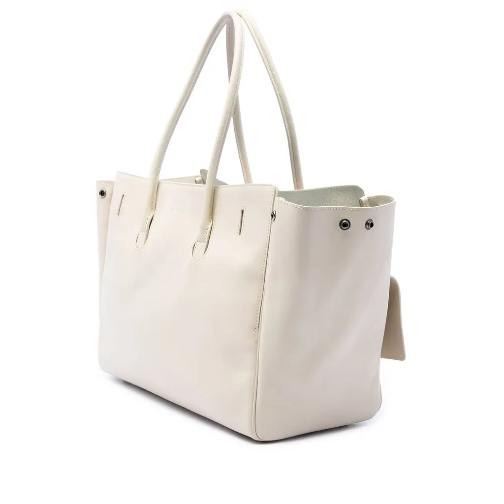 Balenciaga Medium Smooth Calfskin Bel Air Carry All Tote White Leather Very good - Back View