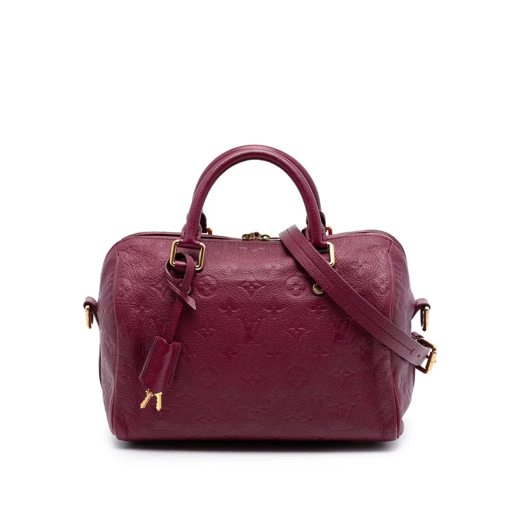 Louis Vuitton Monogram Empreinte Speedy Bandouliere 25 Red Leather Very good - Front View