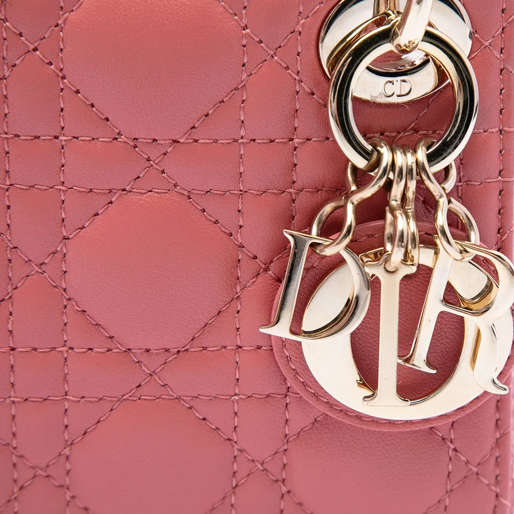 Dior Micro Lambskin Cannage Lady Dior Pink Leather Very good - Box View